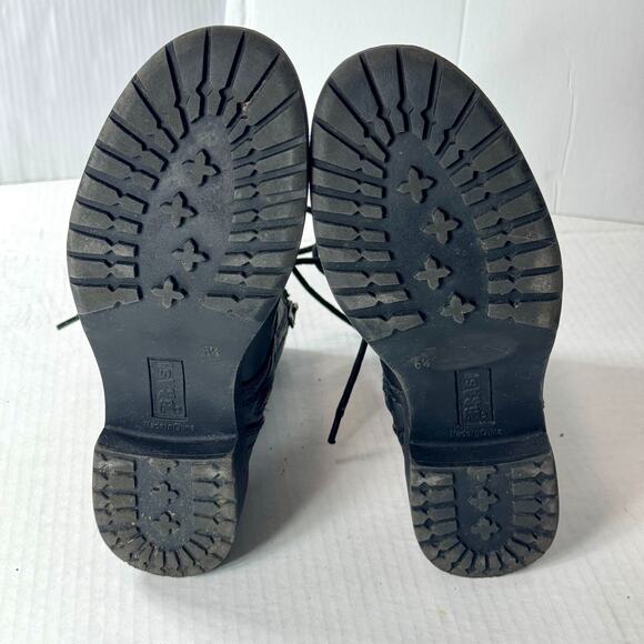 Brash Combat Boots Black Lace Up Zipper Women 6 1/2 READ Goth Grunge E-Girl Y2k - Picture 8 of 14